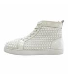 クリスチャンルブタン Christian louboutin スタッズ スニーカー ハイカット ホワイト 37