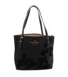 ケイトスペード KATE SPADE セミショルダー トートバッグ 総柄 ロゴ フラワーモチーフ 黒 ブラック /FF ■GY09