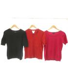 タルボット TALBOTS 半袖ニット セーター 3点セット まとめ売り M L 黒 ブラック 赤 レッド ピンク /OB ■GY09