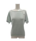 トッカ TOCCA 美品 半袖 ニット トップス ボートネック アシメスリット 無地 M ミントグリーン /OB ■GY09