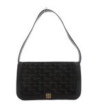 ジバンシィ GIVENCHY ヴィンテージ ハンドバッグ ワンショルダー 肩掛け フラップ 4Gロゴ スエード レザー 黒 ブラック /GV ■GY09