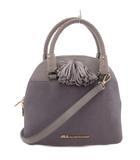 ジルバイジルスチュアート JILL by JILLSTUART ハンドバッグ ショルダー 2WAY 斜め掛け ロゴ タッセル スエード レザー ブルーグレー /GV ■GY09