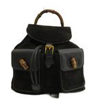 グッチ GUCCI バンブー リュックサック スエード ブラック