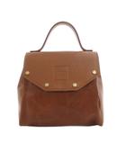 ニナリッチ NINA RICCI ハンドバッグ ロゴ型押し フラップ開閉 キャメル /SX ■GY09