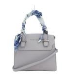チャールズ&キース  CHARLES&KEITH スカーフ巻きトップハンドバッグ ショルダー 2WAY 斜め掛け レザー ロゴ 水色 ライトブルー CK2-50780817-2 /GV ■GY09