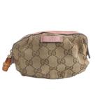 グッチ GUCCI バンブー GGキャンバス ポーチ ピンク ■GY09