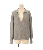グリーンレーベルリラクシング ユナイテッドアローズ green label relaxing メランジ スキッパー ニット 長袖 ホワイト ブラック F