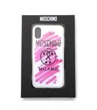 モスキーノ MOSCHINO 未使用品 MOSCHINO MILANO モスキーノ iPhone X/XS アイフォン スマホ ケース カバー ハード ロゴ ホワイト ピンク