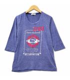 クランプリュス ミッシェルクラン KLEIN PLUS HOMME プリント 半端袖 Tシャツ カットソー 46 ブルー