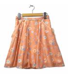 エフデ ef-de リボン付き ポケット フラワープリント シフォン スカート 9 ピンク