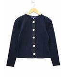 エムズグレイシー M'S GRACY 和紙 クロス バラボタン カーディガン 38 NAVY(ネイビー) 春秋