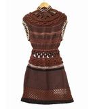 マメクロゴウチ  Mame Kurogouchi Bamboo Basket Pattern Knitted Dress バンブー バケット パターン ニット ドレス 1 BROWN(ブラウン) 春夏