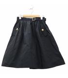 バーバリーブルーレーベル BURBERRY BLUE LABEL ウエストベルト ポケット ミニ タックスカート 38 BLACK ブラック E1S18-107-29