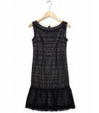 エポカ EPOCA 総レース ノースリーブ ワンピース ドレス 38(S) BLACK(ブラック)