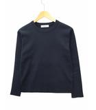 エブール ebure コットン シルク クルーネック サイドスリット ニット セーター NAVY(ネイビー) 春秋冬
