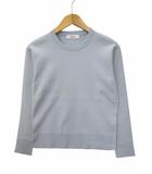 エブール ebure コットン シルク クルーネック サイドスリット ニット セーター LIGHTBLUE(ライトブルー) 春秋冬
