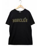 モンクレール MONCLER SS T-SHIRT クルーネック ロゴ 発砲プリント 刺繍 半袖 Tシャツ L BLACK(ブラック)