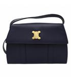セリーヌ CELINE ヴィンテージ キャビアスキン マカダム トリオンフ 金具 ショルダーバッグ DARK NAVY(ダークネイビー)