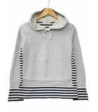 コムデギャルソン COMME des GARCONS ボーダー ドッキング スウェット パーカー L GRAY/NAVY/WHITE(グレー/ネイビー/ホワイト) 春秋