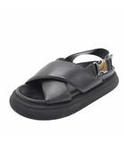 モンクレール MONCLER 22cm SOLARISSE ソラリス クロスストラップ レザーサンダル 35 BLACK ブラック H109B4L00120