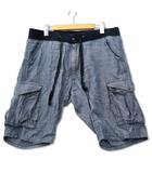 リー LEE リネン コットン ブレンド へリンボーン ハーフパンツ カーゴ 32 インディゴ