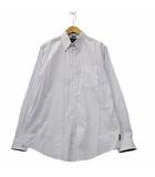 アルマーニ ジーンズ ARMANI JEANS ポケット 長袖 チェック ボタンダウン コットン ドレスシャツ M WHITE × BLUE ホワイト × ブルー