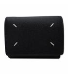 メゾンマルジェラ Maison Margiela 2025SS グレイニーレザー 4ステッチ 三つ折り ウォレット 財布 BLACK(ブラック)