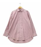 MONSIEUR ムッシュ ストライプ 長袖 ボタンアップ コットン シャツ M RED レッド 823052