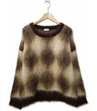 セリーヌ CELINE Cropped Boxy Sweater in Brushed Mohair クロップド ボクシー セーター イン ブラッシュド モヘヤ L BROWN(ブラウン)