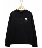 カールラガーフェルド KARL LAGERFELD クルーネック 刺繍 ラバーワッペン スウェット トレーナー M BLACK(ブラック)