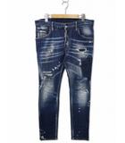 Skater jean スケーター ダメージ リペア ウォッシュ加工 ストレッチ テーパード デニムパンツ 48(M) INDIGO(インディゴ)