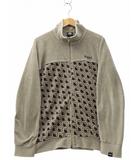 × GU ジーユー ベロア ブルゾン ジップアップ ロゴ ジャケット M BEIGE ベージュ 341-327459