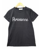 クルーネック 半袖 Parisienen プリント カットソー Tシャツ S BLACK(ブラック) 春夏