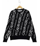 カルバンクラインジーンズ Calvin Klein Jeans 総ロゴ クルーネック プルオーバー ニット セーター M BLACK ブラック J316709