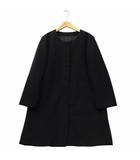 イッカ ikka ジップアップ ロング ノーカラーコート M NAVY ネイビー N522803