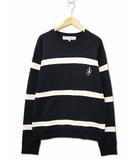ジェイダブリューアンダーソン JWアンダーソン J.W.ANDERSON クルーネック ロゴ刺繍 スウェット トレーナー XL BLACK/NATURAL(ブラック/ナチュラル)