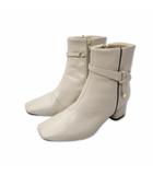  ChiffonFit フェイクレザー サイドジップ ショートブーツ M(22cm相当)オフホワイト