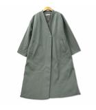 アントマリーズ Aunt Marie's 中綿 ノーカラー コート F グリーン