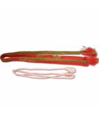  正絹 手組帯締め ピンク × ゴールド