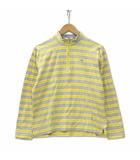 バーバリーゴルフ BURBERRY GOLF ラメ入り マルチボーダー ホース刺繍 ハーフジップ ロングシャツ ゴルフウェア イエロー LL