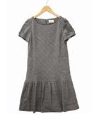 エフデ ef-de フレンチスリーブ グレンチェック 膝丈 ワンピース 9 GRAY(グレー) 春夏