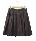 エフデ ef-de ビジュー プリーツ ミニスカート 9 DARKBROWN(ダークブラウン)