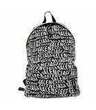 バレンシアガ BALENCIAGA 507460 WHEEL BACKPACK ロゴ プリント 刺繍 ナイロンキャンバス ウィール バックパック リュック BLACK/WHITE(ブラック/ホワイト)