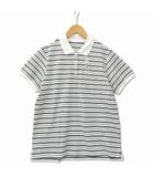ユニクロ UNIQLO ストレッチカノコ ボーダー ポロシャツ 半袖 ホワイト XL