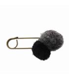  ポンポン付き クリップ ストール留め ピン ブローチ