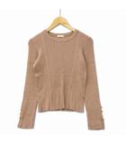 ジーユー GU リブボタンスリーブセーター(長袖)Z+E トップス ブラウン S