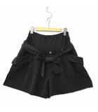  スウィートマミー Sweet Mommy マタニティ リボンベルト ジャージー生地 フレア キュロット ショートパンツ ブラック M