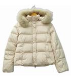 エフデ ef-de フォックスファー フード フルジップ ダウン ジャケット 7 光沢ベージュ