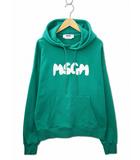 エムエスジーエム MSGM ロゴ プリント スウェット プルオーバー パーカー S GREEN(グリーン)