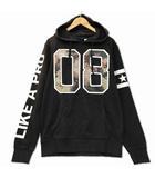 エイチ&エム H&M ビッグナンバープリント スウェット パーカー M ブラック